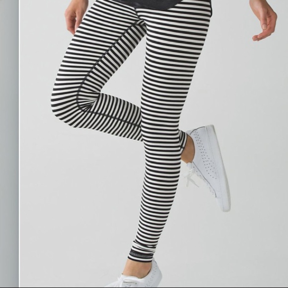 LULULEMON STRIPED WUNDER UNDER LEGGINGS